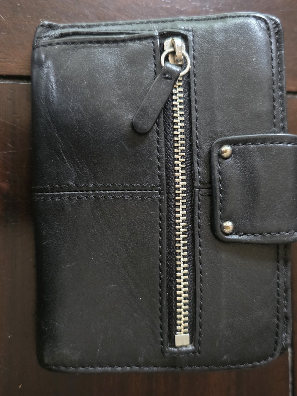 Coach Black Parker Leather Turnlock Compact Wallet - Picture 6 of 9